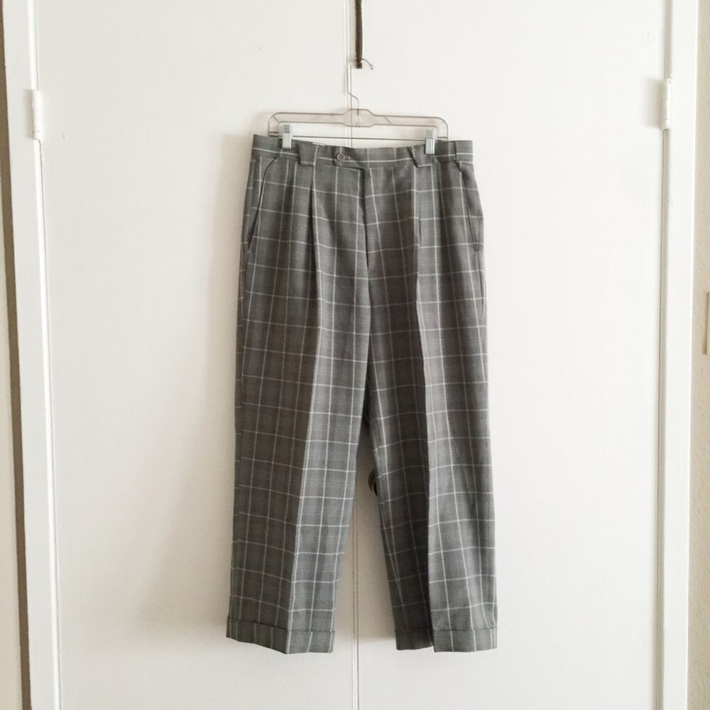 Ferera Milano Italy Plaid Pants.--BA9